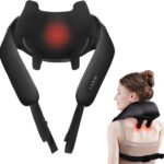 Neck Massager with Heat – Cordless Shiatsu Neck and Back Massager for Pain Relief Deep Tissue, Rechargeable 6D Kneading Brushless Motor Shoulder Massage Gifts for Women Men Home Office Car Christmas