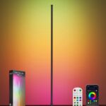 Corner Floor Lamp, Smart RGB LED Corner Lamp with Music Sync and 16 Million DIY Colors, App & Remote Control, Color Changing Standing Lamp for Bedroom, Living Room and Gaming Room