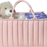 Baby Diaper Caddy Organizer – Newborn Essentials Must Haves A Baby Registry Search Favorite, Perfect for Storing Diapers, Wipes, And More Baby Shower Gifts Mauve Pink