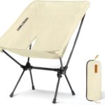 CAMEL CROWN Portable Camping Chair Folding Compact Lawn Lightweight Backpacking Chair with Carry Bag for Outdoor Hiking Beach Travel Picnic Festival White