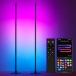 Corner Floor Lamp 2-Pack with Alexa, Smart Modern Floor Lamp with Music Sync 16 Million Colors & 68+ Scene with APP and Remote Control, for Bedroom Living Room