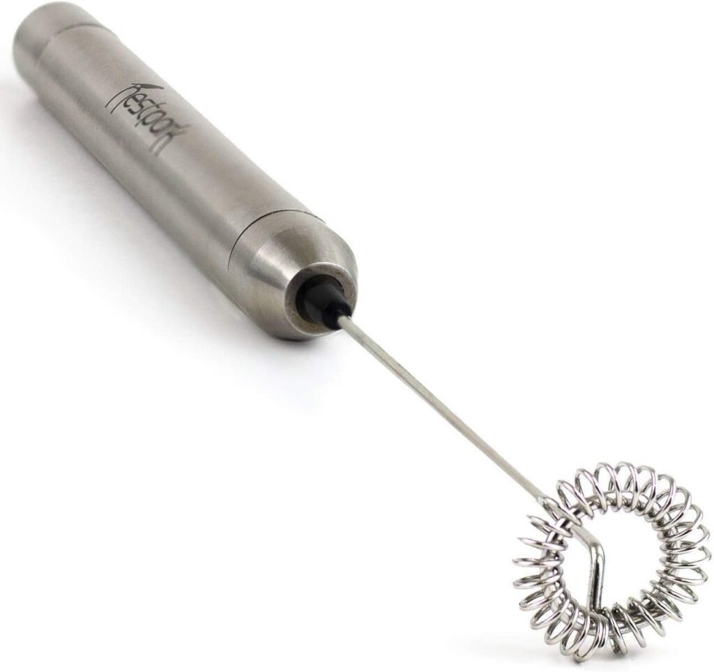 Portable Drink Mixer and Milk Frother Wand – Small Hand-Held Mini Mixer Electric Stick Blender – Bulletproof Keto Coffee Blender Rapid Emulsifier – Cordless and Battery Operated