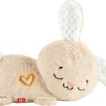 Fisher-Price Baby Sound Machine Soothe & Settle Bunny Portable Plush Toy with Music, Lights & Motion for Newborns