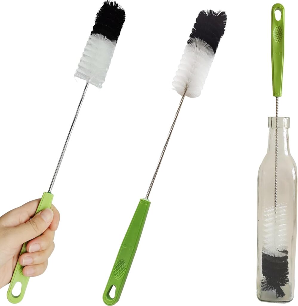 Long Handle Cleaning Brush – 16″ Narrow Bottle & Cup Scrubber, Hummingbird Feeder & Meat Grinder Cleaner, Pipe Brush