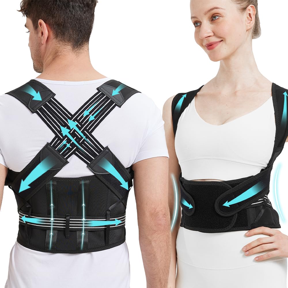 Back Brace Posture Corrector for Women and Men, Upgraded Full Back Brace Support, Adjustable Shoulder Back Support, Upper and Lower Back Pain Relief – Scoliosis, Hunchback, Hump, Thoracic, Spine Corrector (XXX-Large)