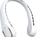 FrSara Neck Fan, Portable Personal Fan Strong Wind, 5200mAh, Air Volume,360° Cooling, No Hair Twisting, Air Volume On 2 Sides, Non-Slip, Quick Charge, Long Use Time, Birthday Gift for Women, Dad, Men