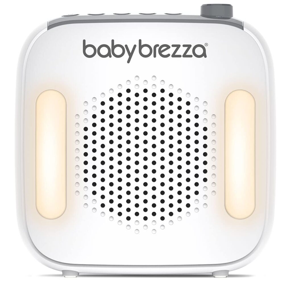 Baby Brezza Adjustable Baby Sound Machine and Night Light with 18 Sounds – Small, Portable Design for Easy Travel or Crib Use – Includes Lullaby, Nature, White Noise, Waves + More – USB Powered