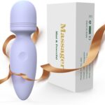 Mini Manual Back Massagers,Gifts for Women Small Cordless Handheld Massager with 10 Modes, Personal Handheld Massager for Neck Shoulder Back Body（Gray Purple）