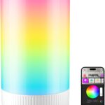 RGBICWW Smart Table Lamp, Touch Bedside Table Lamp with App Control, LED Desk Lamp with Music Sync, 30+ Scenes & 16M Colors, Color Changing Lamp for Bedroom Living Room Dimmable Night Light, White