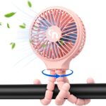 Baby Stroller Fan, Battery Operated Clip-on Portable, 3 Speed 360 Rotate Car Seat, USB Rechargeable Handheld Cooling for Crib Treadmill Travel