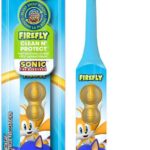 FIREFLY Clean N’ Protect, Sonic The Hedgehog Toothbrush with 3D hygienic Cover, Premium Soft Bristles, Anti-Slip Grip Handle, Battery Included, Ages 3+, 3 Piece Set (Pack of 1)
