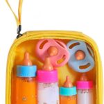 Baby Doll Bottle Accessories – 6 Pcs Feeding Bottle Toys, Magic Disappearing Milk & Juice, Pretend Play Set with Pacifiers Kids Gift Yellow