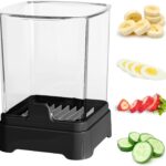 Fruit Slicer Cup – Strawberry, Banana, Grape Cutter, Egg Slicer for Hard Boiled Eggs – Detachable Fruit Slicer with Push Plate – Rapid & Safe Slicing Kitchen Gadgets for Easy Food Prep (Black)