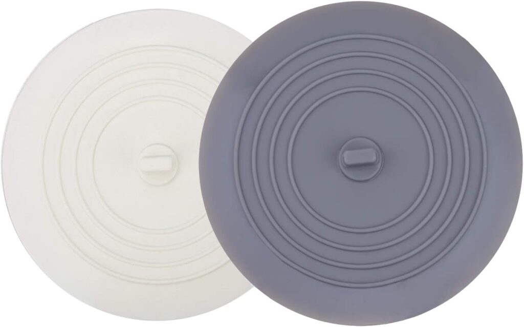 V-TOP Tub Stopper 2 Pack, 6 inches Large Silicone Drain Plug Hair Stopper Flat Suction Cover for Kitchen Gadgets Bathroom Accessories and Laundry