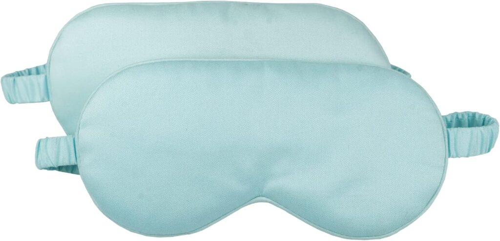 HBHLFZ Sleep Mask 2 Pack – Bamboo Viscose Fiber Sleeping Eye Mask – with Elastic Band/Headband – Comfort Sleeping Shade – for Nighttime Sleeping, Traveling & Napping（Light Blue）