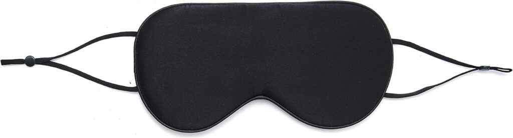Sleep Mask for Women Men, Mulberry Silk Eye mask for Sleeping, Unique Adjustable Ear-Hanging Strap, Large Size