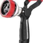 FANHAO Fireman Style Garden Hose Nozzle, Heavy Duty Metal Fire Water Nozzle with 9 Spray Patterns, High Power Hose Sprayer Nozzle with Lever Control for Garden Watering, Car & Pets Washing