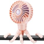 Rechargeable Stroller Fan Portable Small Handheld Mini Car Seat Clip On Fan With Removable Tripod 3 Speed 360° Rotate 2500 mAh Battery for Stroller Push Chair Crib Office Treadmill Bike and Travel