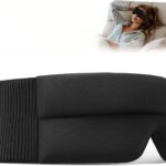 Sleep Mask, Light Blocking Design Night Blindfold for Sleeping, Memory Foam Eye Cups for Women and Men, Sleep Eye Mask for Side Sleeper, Blindfold for Travel, Nap, Yoga, Black