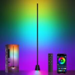 Smart RGB Corner Floor Lamp – LED Corner Lamp with App and Remote Control, 16 Million Colors RGB Floor Lamp with Music Sync, Ambient Lighting Lamp – LED Lamp for Bedroom, Living Room