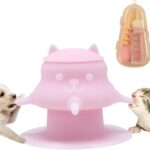 230ML Puppy Bottles for Nursing Puppy Milk – Premium Silicone Nursing Station with 4 Nipples – Dog Feeder for Multiple Newborn Puppies, Rabbits, Kittens Bottle Feeding Kit (Pink)