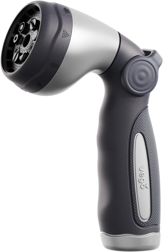 Garden Hose Nozzle – 9 Spray Patterns, Metal, Thumb Control, On/Off Valve, High Pressure Heavy Duty Water Hose Spray Nozzle for Gardening, Lawn Care, and Cleaning Tasks-Tidepool Blue