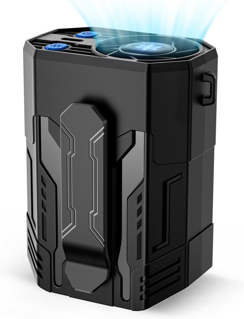 Portable Fan 4000mAh Rechargeable, 4 Speeds 13000RPM Strong Airflow, Personal Waist Fan with Max 24H Working Time, Wearable Neck Fan, Hands-Free Clip Belt fan for Camping, Outdoor, Jobsite, Traveling