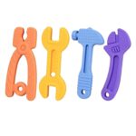 Haili Baby Teething Toys, Baby Teethers for 3-6 Months, Freezer BPA Free Silicone Teethers for Babies 6-12 Months 0-6 Months, Hammer Wrench Spanner Pliers Shape Teether Chew Toys