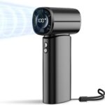 Portable Handheld Fan, 100-Speed Adjustable Mini Turbo Fan, 6000mAh Rechargeable Battery, 30000RPM Strong Airflow Personal Pocket Design with LED Display, Outdoor/Travel Essentials for Women Men