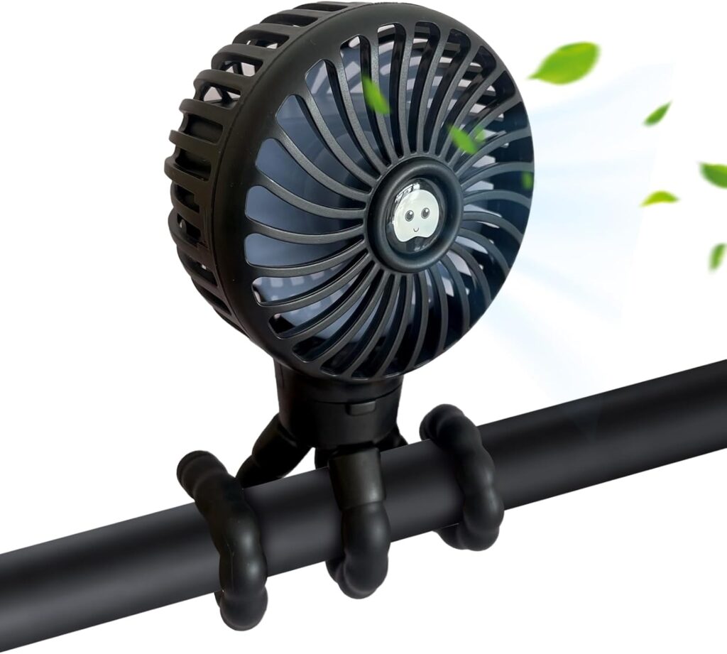 Mini Portable Fans, USB Rechargeable Handheld Fan for Baby Stroller, Car Seat, Quiet Long Battery Powered Desk Fan, 3 Speed Personal Tripod Handheld Fan, and Perfect for Summer Travel