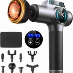 Massage Gun, High-Performance Percussion Massager for Muscle Relief, Professional Deep Tissue Massage Gun&Handheld Muscle Massage Gun with Heat for Full-Body Relaxation with Storage Bag,