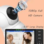 HelloBaby 720P 5.5” HD Baby Monitor with Camera and Audio No WiFi, Video Baby Monitor, Remote Pan Tilt Zoom Wide View Range, 1080P Infant Camera, Night Light, Hack Proof, 4000mAh Battery, 1000ft