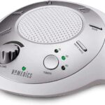 Homedics SoundSleep White Noise Sound Machine, Silver, Small Travel Sound Machine with 6 Relaxing Nature Sounds, Portable Sound Therapy for Home, Office, Nursery, Auto-Off Timer, by Homedics