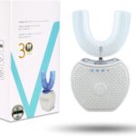 Sani White Ultrasonic Toothbrush, Ortho Sparkle Sonic Glow Brush, 360 Brite Toothbrush Adult U Shaped Tooth Cleaner Teeth Whitening Light Electric Automatic Hands Free