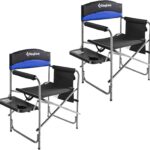 KingCamp 2-Pack Directors Camping Chair with Padded Folding Portable Seats, Blue