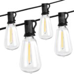 BRIMAX 10FT Outdoor String Lights with 10 Bulbs,ST38 1W Plastic LED Edison Bulbs, Shatterproof, Waterproof String Lights, Perfect for Bistro, Pergola, Backyard and Garden