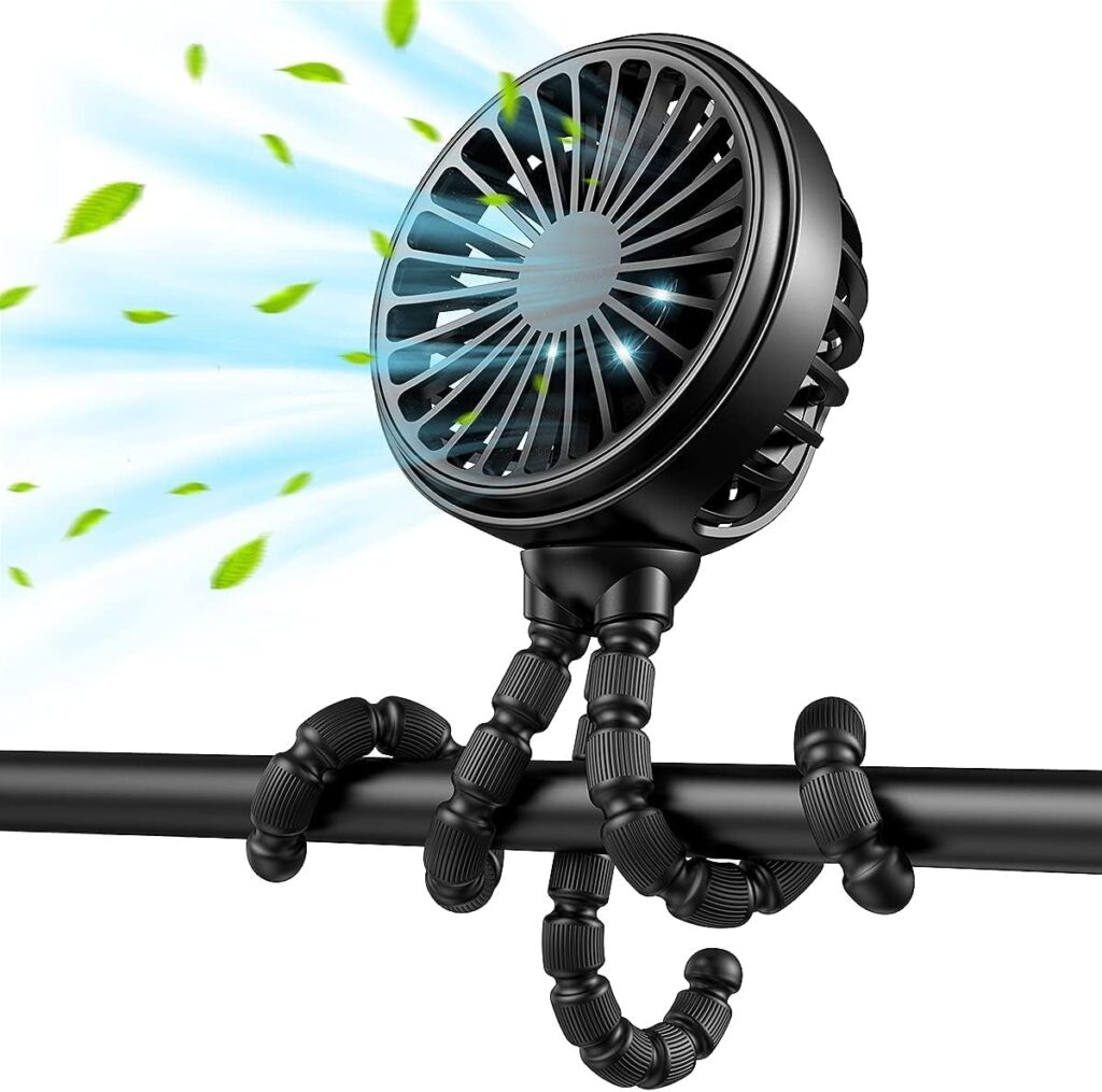 Modern Baby Stroller Fan – Black