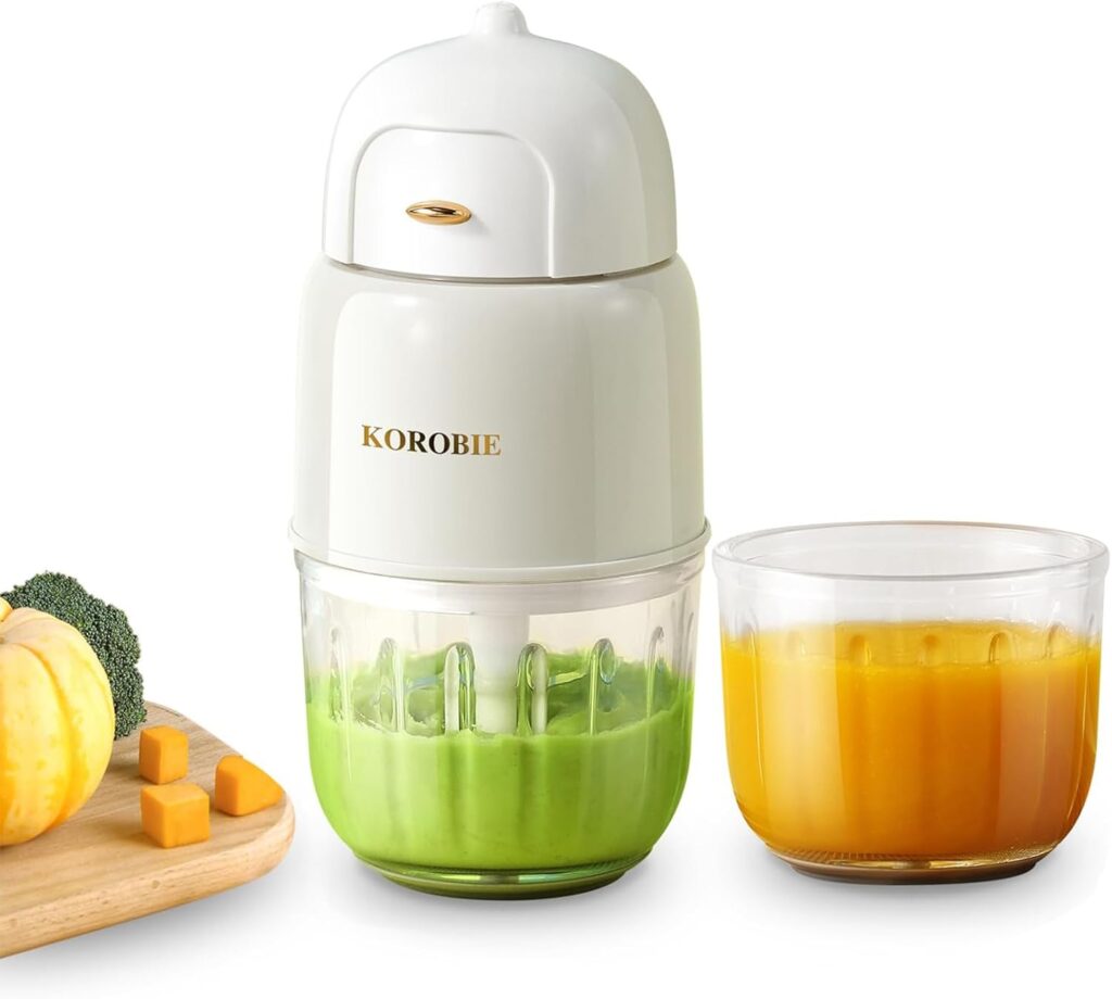 Baby Food Maker – Blender with 2 Glass Bowls, Processor for Fruit, Veggie, Meat, Puree Maker