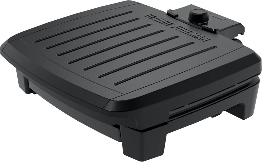 GEORGE FOREMAN® Contact Submersible™ Grill, 5-Serving Grill – Adjustable Temperature Control, Black Plates, Wash the entire grill