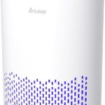 AROEVE Air Purifiers for Bedroom Home, 3 Layer Filter for Smoke Pollen Allergies Pet Dander Odor, Sleep Mode for Better Sleep, Energy Saving, 3 Speeds, Timer for Office, Dorm, Kitchen, MK01, White