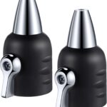 Feekoon Jet Nozzle with Shut Off, 3/4″ GHT Sweeper Garden Hose End Zinc Nozzle with Shut Off Valve, Water Hose Sprayer Jet for Garden Watering, Car Washing and Sidewalk Sweeping(Black,2 Pack)