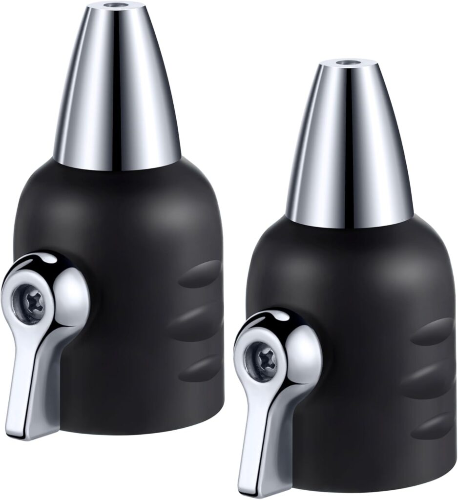 Feekoon Jet Nozzle with Shut Off, 3/4″ GHT Sweeper Garden Hose End Zinc Nozzle with Shut Off Valve, Water Hose Sprayer Jet for Garden Watering, Car Washing and Sidewalk Sweeping(Black,2 Pack)