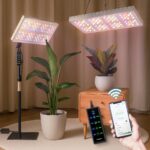 Grow Lights for Indoor Plants, [Smart APP & Expansive 2×2 Ft Coverage] Genuine 48Watt LED Full Spectrum Standing/Hanging Growing Plant Lamps, 8-Level Brightness, 270°Folding, 360°Rotation