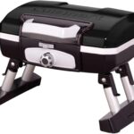 Cuisinart Petite Gourmet Portable Gas Grill, Compact & Lightweight Tabletop Small Grill for BBQs, Camping, Tailgates & Small Spaces, 5,500 BTU Burner Folding with Carry Handles, Black