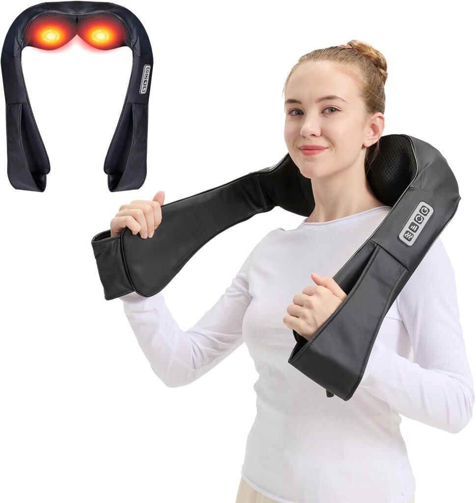 Neck and Shoulder Massager for Shoulder Massage and Neck Massage, Shiatsu Neck Massager with Heat, Shiatsu Back Massager for Office & Home Use, Birthday Gifts for Him Her (Parents/Friends)
