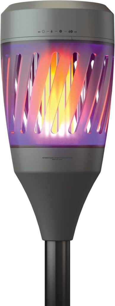 NEBO Solar Torch Zapper | Warm Tiki Torch Light for Outdoor Use & Insect Killing Electric Zapper, Solar Powered Rechargeable Battery, Perfect for Bugs like Mosquitos, Flies & Gnats