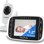 Video Baby Monitor with Camera and Audio, 3.2Inch LCD Display, Infrared Night Vision, Two-Way Audio and Room Temperature Monitoring,Lullaby,Sound Activated Screen