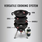 Coleman 4-in-1 Portable Propane Grill with 4 Cooking Attachments, Grill/Stove/Griddle/Wok with 7000 BTUs of Power for Grilling, Tailgating, Camping, BBQ, & More