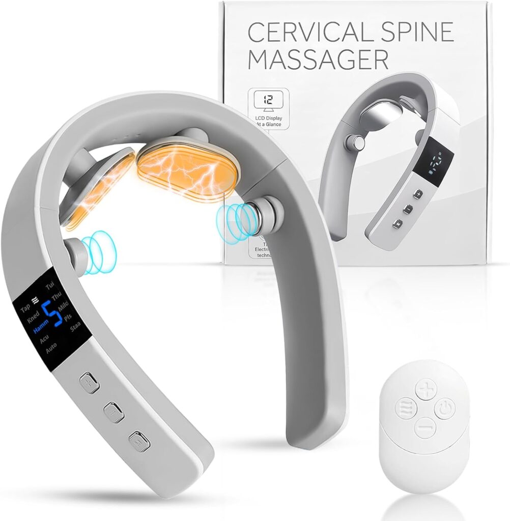 Neck Massager for Pain Relief Deep Tissue,Electric Portable Neck Massager with Heat for Women Men