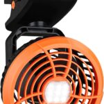 Durapower Clip-on Camping Fan with LED Lantern, Magnetic Base & Hanging Hook – Ideal for Travel, Tent, RV, Picnic, Treadmill, Stroller, Golf Cart & Home
